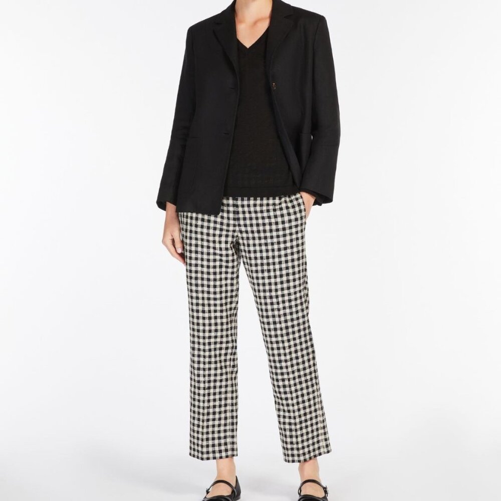 Max Mara Daisy Gingham Cropped Straight Pants size 12